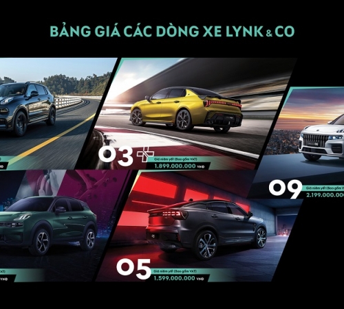 Bảng giá xe Lynk & Co mới nhất tháng 06/2025